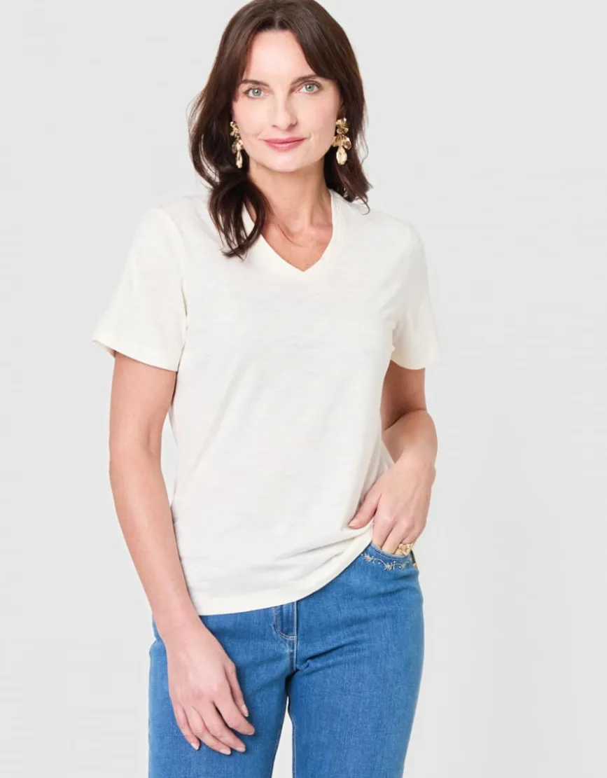 T-shirt coton modal écru