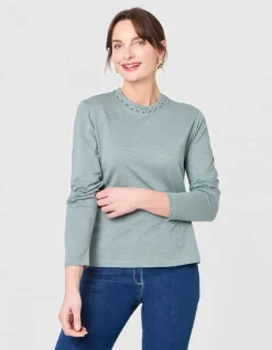 T-shirt coton modal kaki