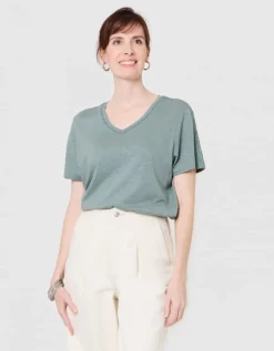 T-shirt coton modal kaki