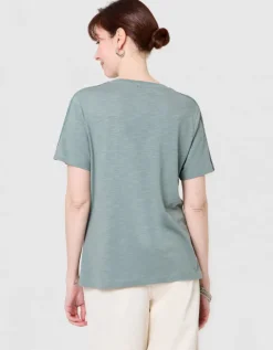 T-shirt coton modal kaki