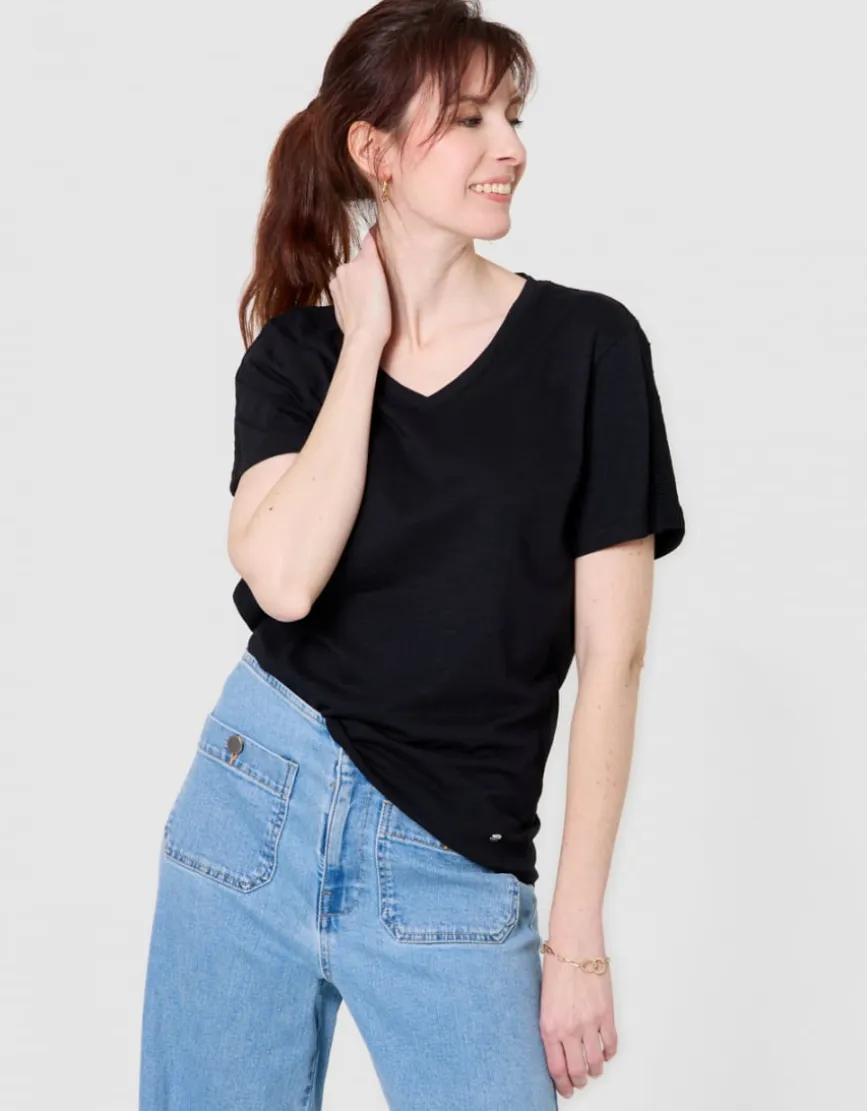 T-shirt coton modal noir