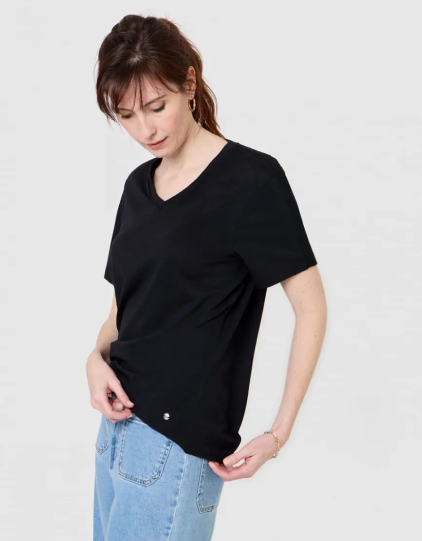 T-shirt coton modal noir