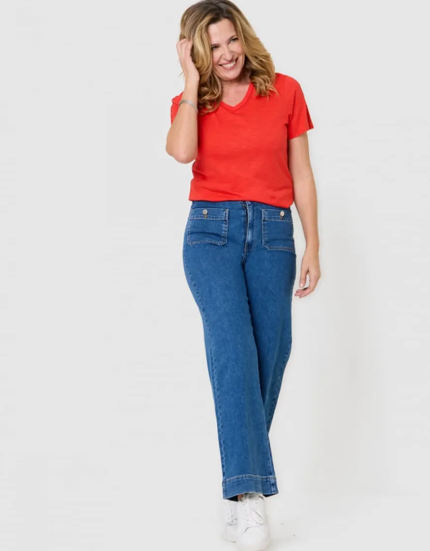 T-shirt coton modal rouge