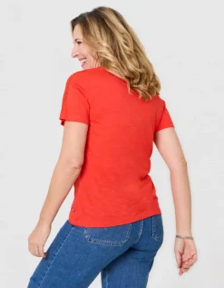 T-shirt coton modal rouge