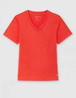 T-shirt coton modal rouge