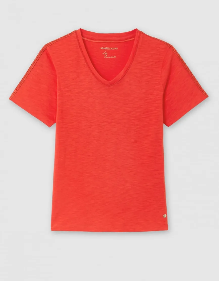 T-shirt coton modal rouge