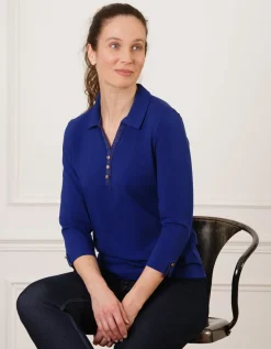 T-shirt coton polo bleu