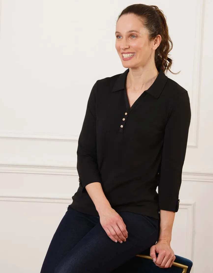T-shirt coton polo noir