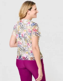 T-shirt dentelle motif
