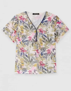 T-shirt dentelle motif