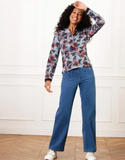 T-shirt doux gris motif