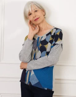 T-shirt gris chiné motif