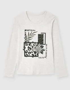 T-shirt imprimé beige