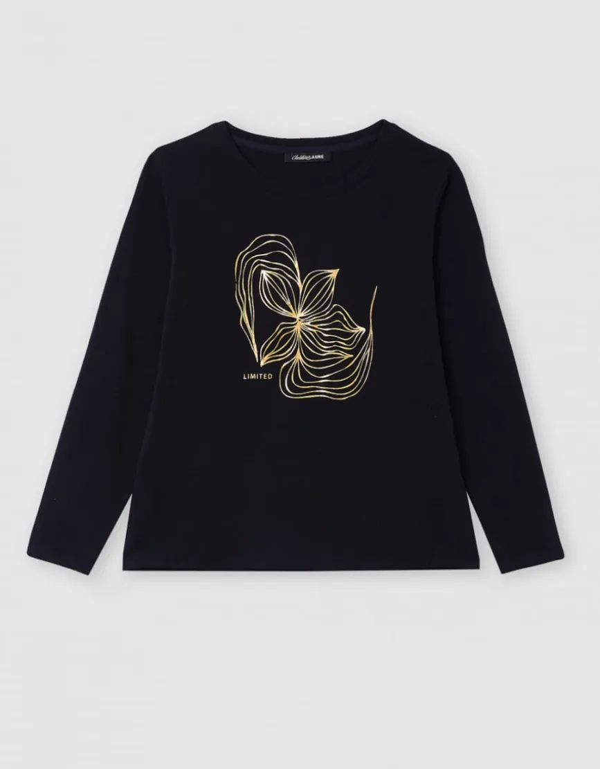 Tshirt imprimé coton noir
