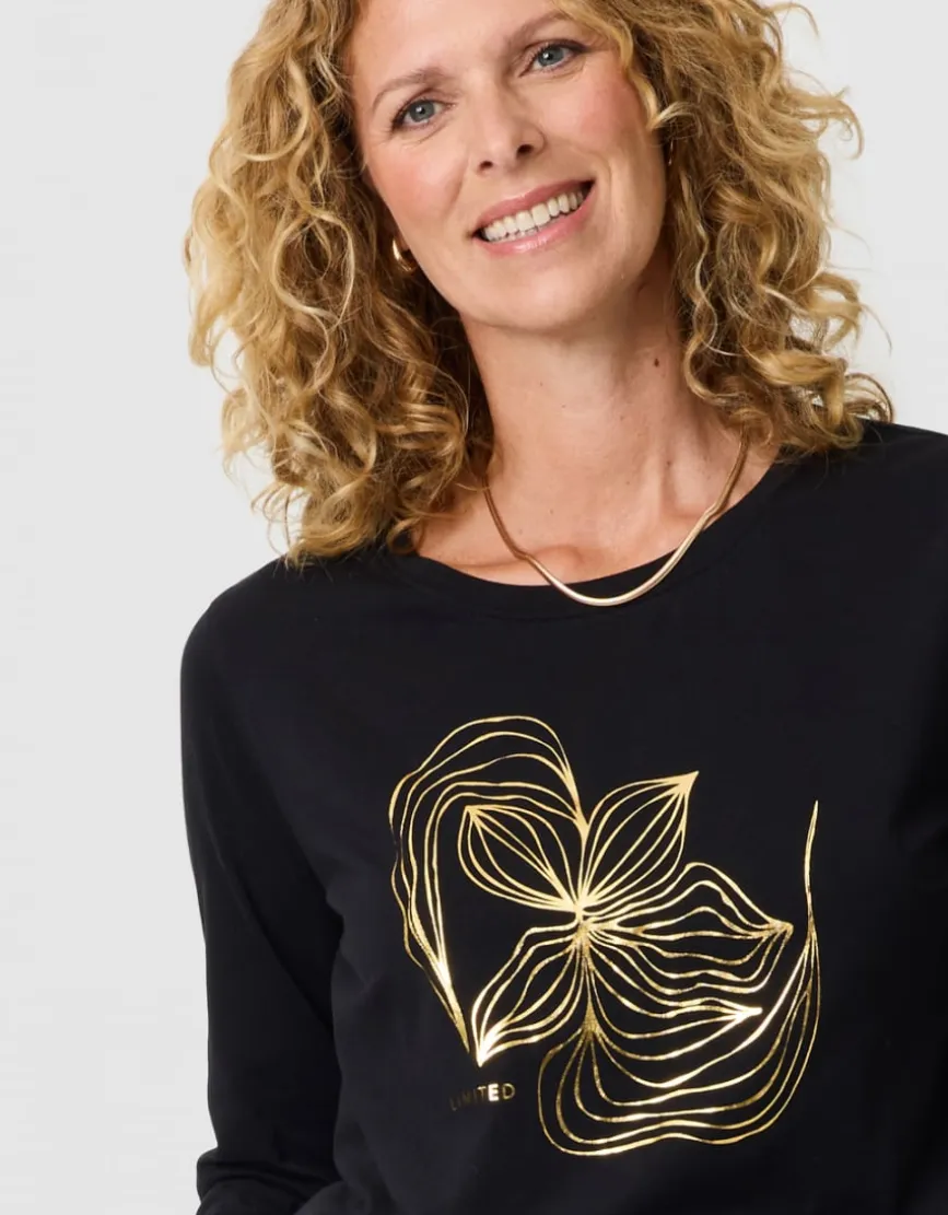 Tshirt imprimé coton noir