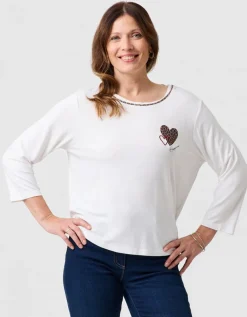 T-shirt imprimé écru