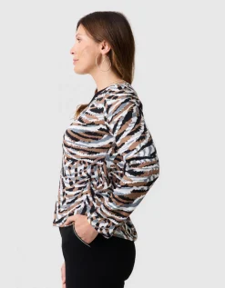 T-shirt imprimé marron