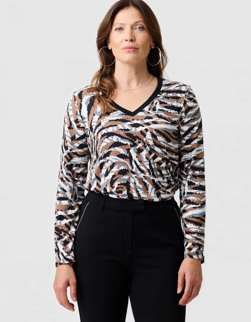 T-shirt imprimé marron