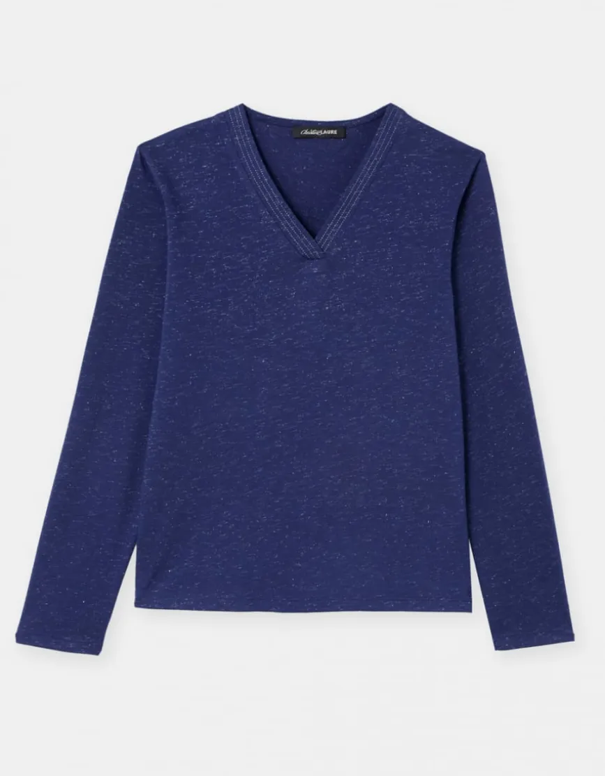 T-shirt irisé bleu nuit