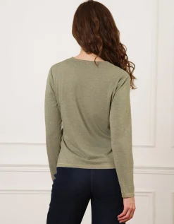 T-shirt kaki brillant