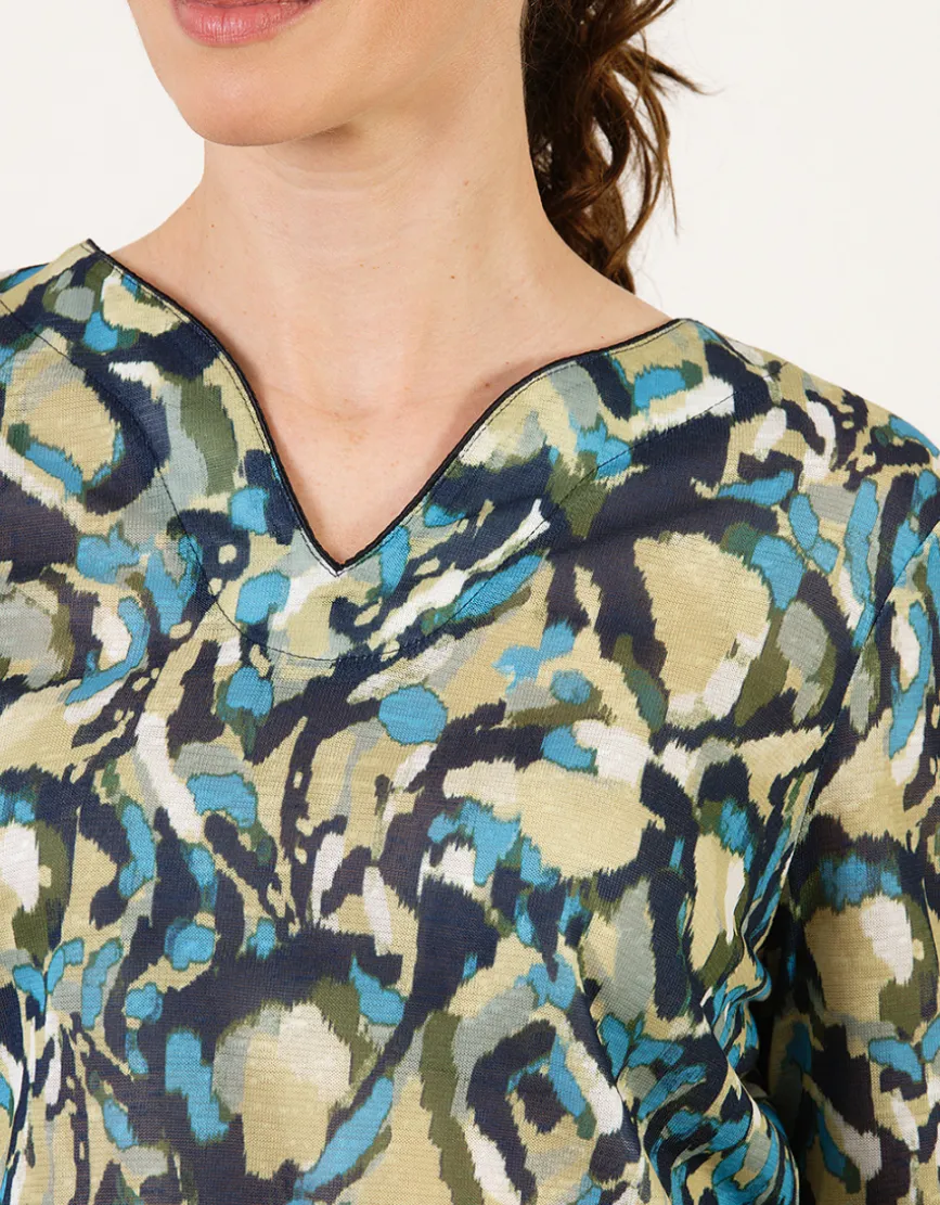 T-shirt motif nature vert