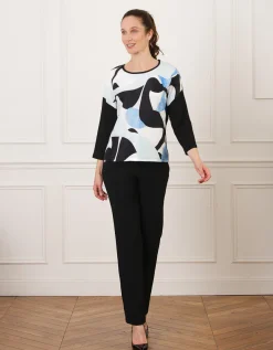 T-shirt noir bi matière