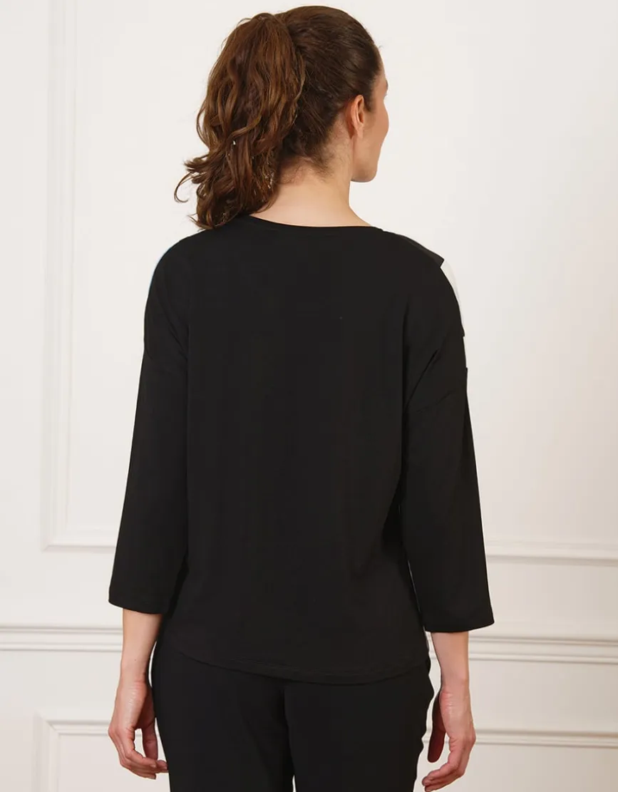 T-shirt noir bi matière