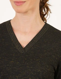 T-shirt noir brillant