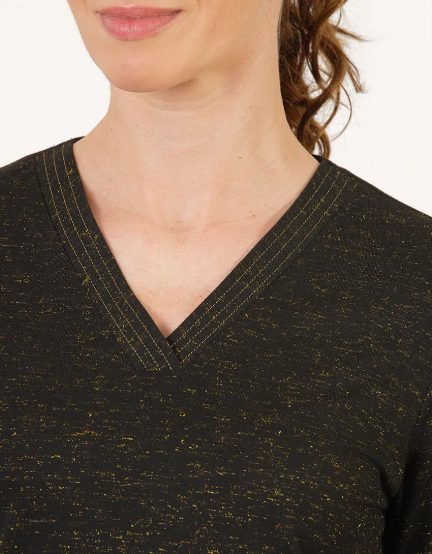T-shirt noir brillant