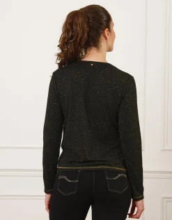 T-shirt noir brillant