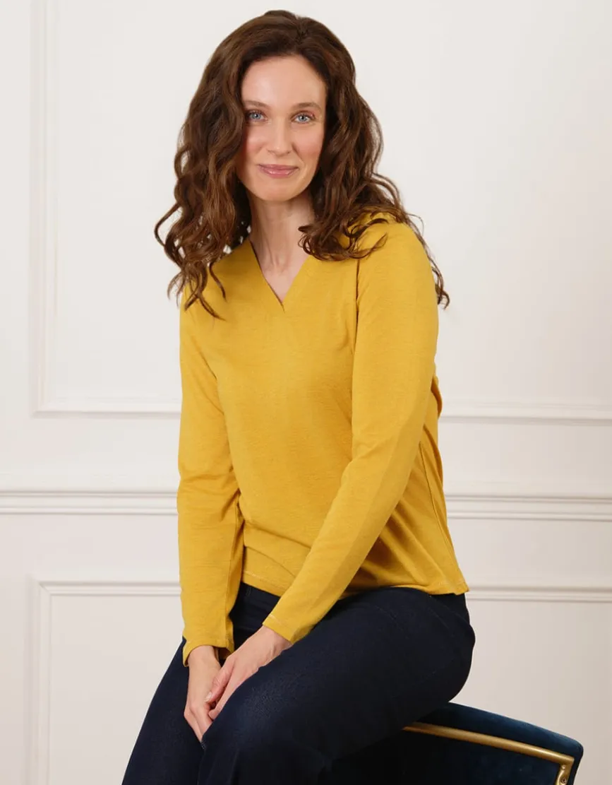 T-shirt ocre brillant