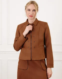 Veste chic suédine camel