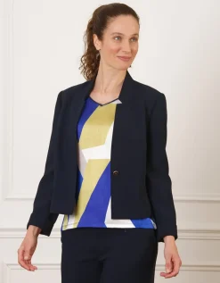 Veste chic tailleur bleu