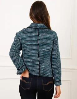 Veste courte chic bleu