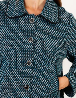 Veste courte chic bleu