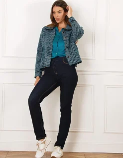 Veste courte chic bleu