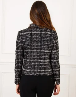 Veste courte tweed noir
