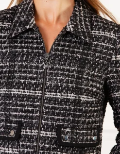 Veste courte tweed noir
