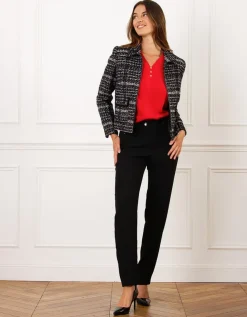 Veste courte tweed noir