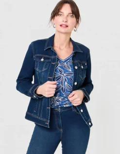 Veste jean coton bleu