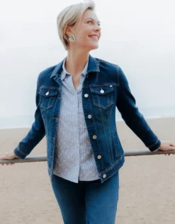 Veste jean coton bleu