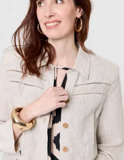 Veste légère lin beige