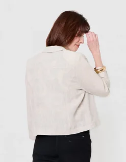 Veste légère lin beige