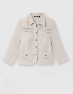 Veste légère lin beige