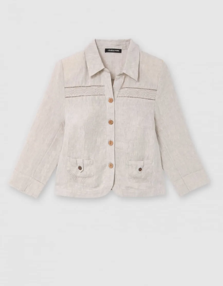 Veste légère lin beige