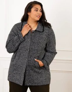 Veste longue chic gris