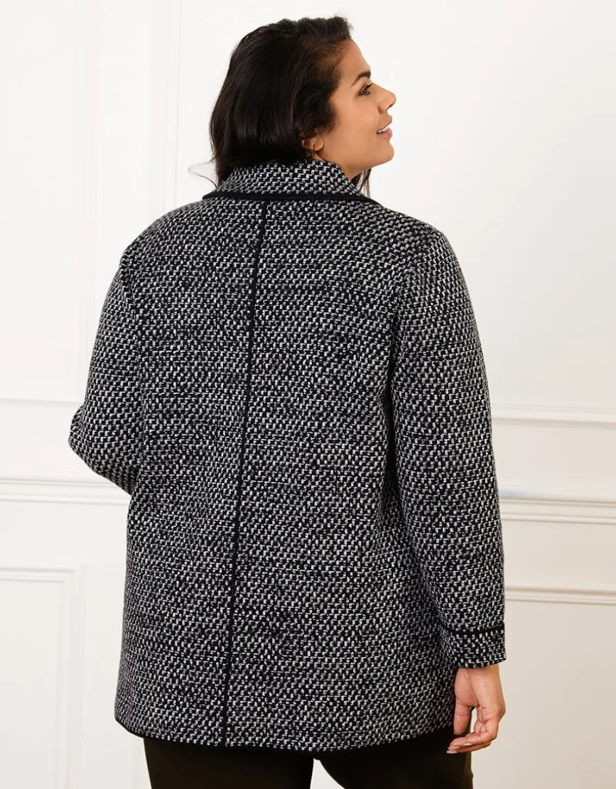 Veste longue chic gris