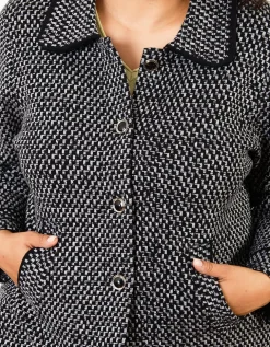 Veste longue chic gris