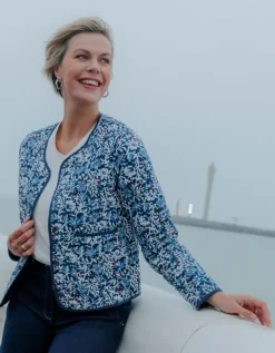 Veste motif bleu blanc