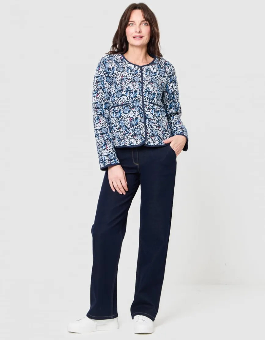 Veste motif bleu blanc